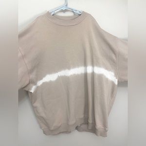 American Eagle Brown and White Crew Neck